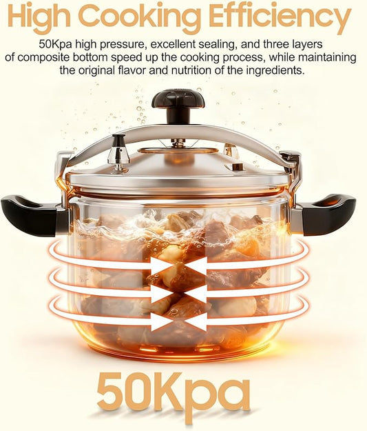 27.5 Quart Pressure Cooker Stainless Steel Pressure Cooker, Large Capacity, Commercial Pressure Cooker Clamp On Type, Double Valves for Family or Commercial Use