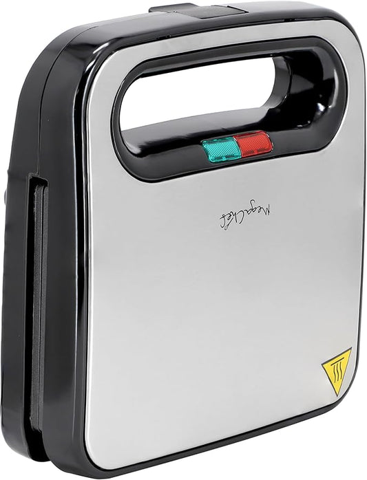 MegaChef Electric Non-Stick Aluminum Panini Press Sandwich Maker Grill, Compact Design, Panini Maker, Sandwich Grill, Countertop Grill Griddle (Triangle Plate)