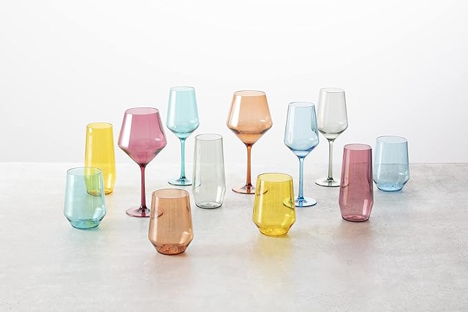 Fortessa Sole Outdoor Shatter Resistant BPA Free Premium Copolyester Plastic Drinkware 6 Pack, Terra Cotta Orange, Stemless Wine Glass