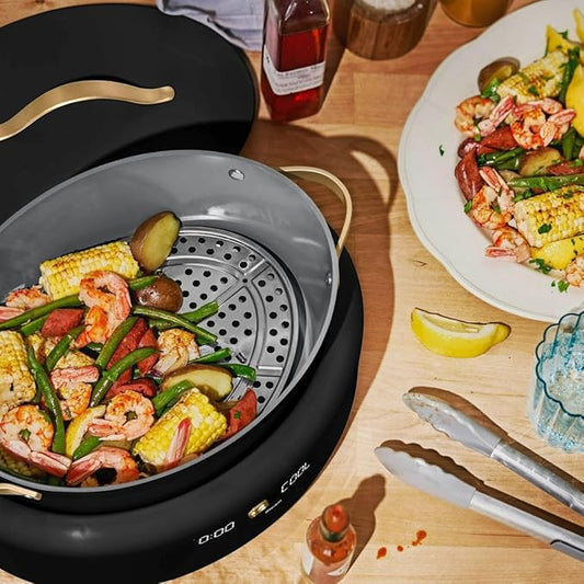 Beautiful 10-in-1 Electric Multi-Cooker, 6-Quart, Digital Display, Non-Stick Pot, One-Touch Control, 10 Cooking Functions (Black)