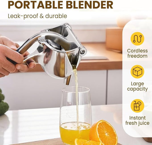 Manual Juice Squeezer, 2026 New Hand Juicer Squeezer with Heavy Duty Aluminum Alloy Ergonomic Grip Squeezer Handheld, Efficient Extractor for Citrus Lime Orange Fruit (2)