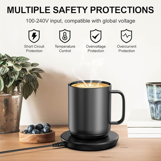 Charging Coaster 2 Compatible with Embo Temperature Control Smart Mug 2 and 1 - Mug Power Cord - Charger Dock Base for Wireless Warmer Cup Accessories (Black)