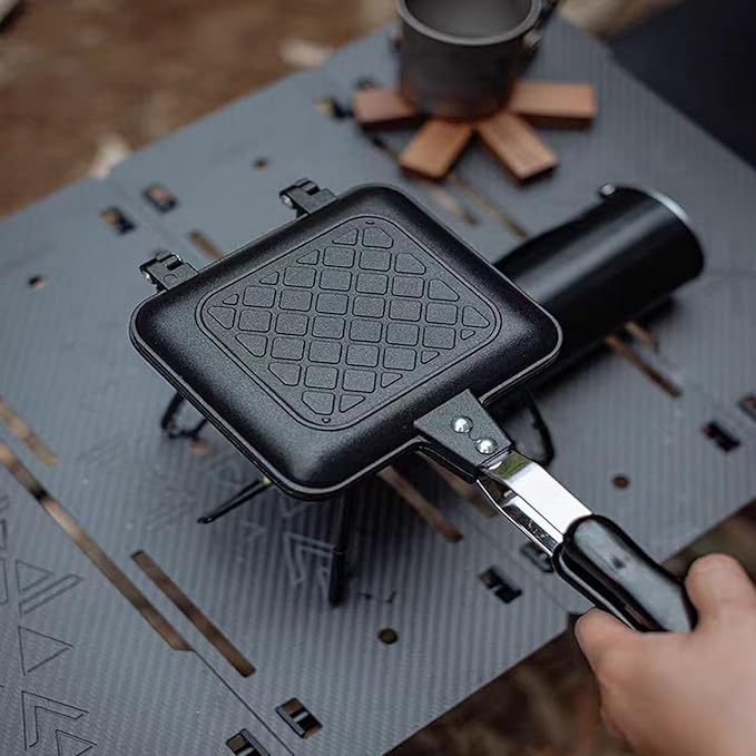 Sandwich Maker, Grilled Panini Maker Pan with Non-Stick Plates, Stovetop Toasted Sandwich Maker Press, Double Sided Aluminum Flip Cheese Maker Frying Pan for Home Kitchen Breakfast Camping