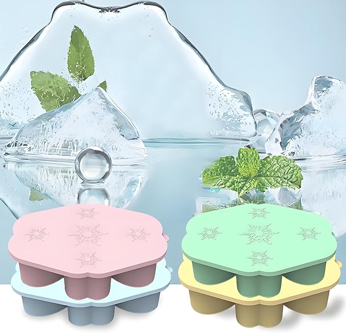 Ice Cube Trays for Stanley Cup 20 30 40 OZ Tumbler Ice Mold Heart Shape Silicone Ice Cube Tray with Lid, Stanley Ice Mold and Maker Ice Cube for Cocktails, Whisky, Juice (30-40 OZ, Green)