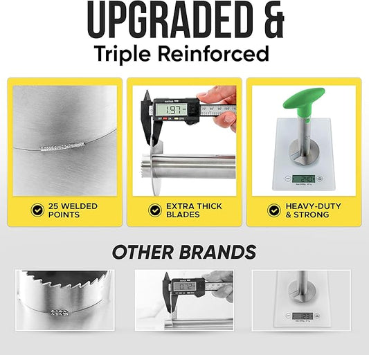 Zulay Kitchen Stainless Steel Pineapple Corer & Slicer – Heavy-Duty Pineapple Cutter with Reinforced Blade & Easy Core Remover – Effortless Pineapple Peeler & Slicer Tool - Green