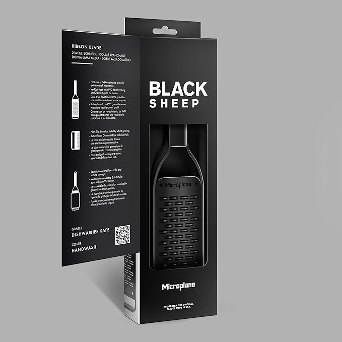 Microplane Kitchen Grater Ribbon Blade with a Stainless-Steel Blade - Made in USA, for Parmesan, Apple, Carrot, Zucchini & Chocolate from The Black Sheep Series