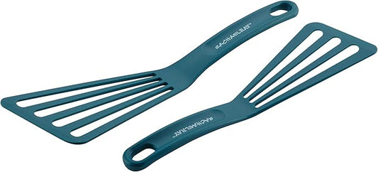 Rachael Ray Tools & Gadgets 2-Piece Nylon Turner Set, Marine Blue, 10" & 12" Spatula Set