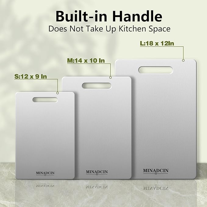 Titanium Cutting Boards For Kitchen, 100% Pure Cut Titanium Cutting Board, Food Grade Quality, Double-sided non-toxic, Easy To Clean, Dishwasher Safe And Will Not Absorb Odors(14L*10W)