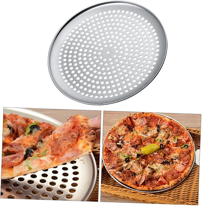 VINTORKY Perforated Round Pizza Pan Household Baking Tray for Efficient Baking Non-stick Pizza Plate Easy Cleaning
