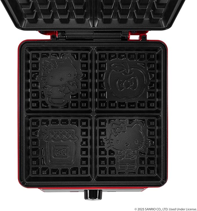 Uncanny Brands Hello Kitty Deluxe Waffler - Hello Kitty Iconic Characters and Symbols on Your Waffles