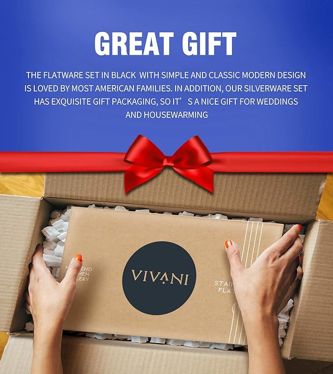 VIVANI Emilian 20 Piece Rainbow Silverware Set, Premium Stainless Steel Flatware Cutlery Set, Service for 4 for Home & Restaurant Mirror Polished, Dishwasher Safe