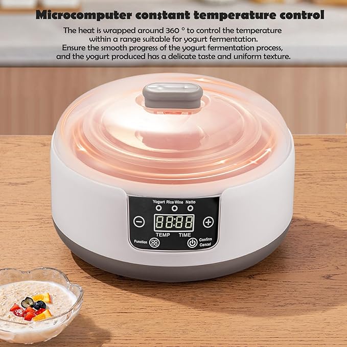 Yogurt Maker Machine, Yogurt Maker 36 Hour, Electric Yogurt Maker With Temperature & Time Control, 1.2L Multi-Function Yogurt Machine Automatic Perfect Gifts for Men & Women A
