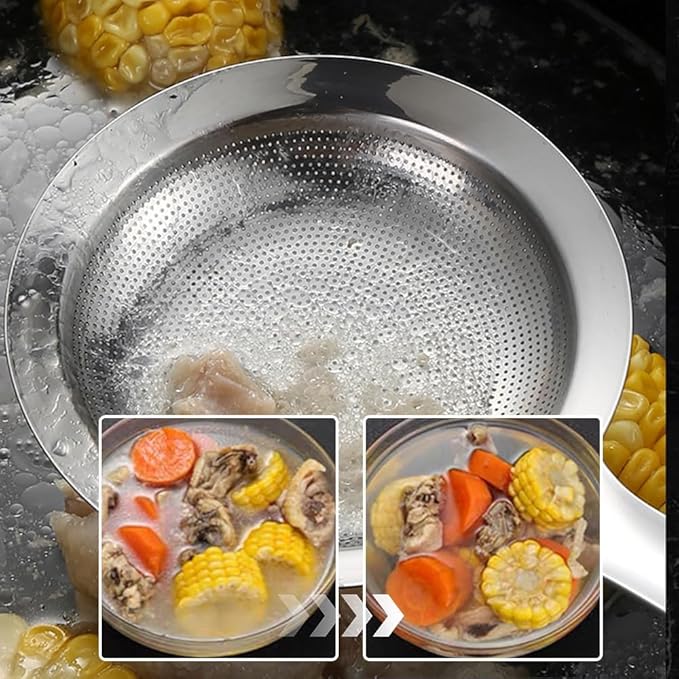Fine Mesh Stainless Steel Colander, 2025 New Fine Mesh Strainer for Cooking Oil Strainer Skimmer Spoon Food Strainer Kitchen Gadgets (Small)