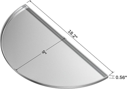 Skyflame Universal Stainless Steel Griddle, 18" Half-Round Flat Top BBQ Cooking Griddle Compatible With Kamado Joe Ceramic Grills/Weber Kettle Grills/Grill Caterings/Outdoor Stoves