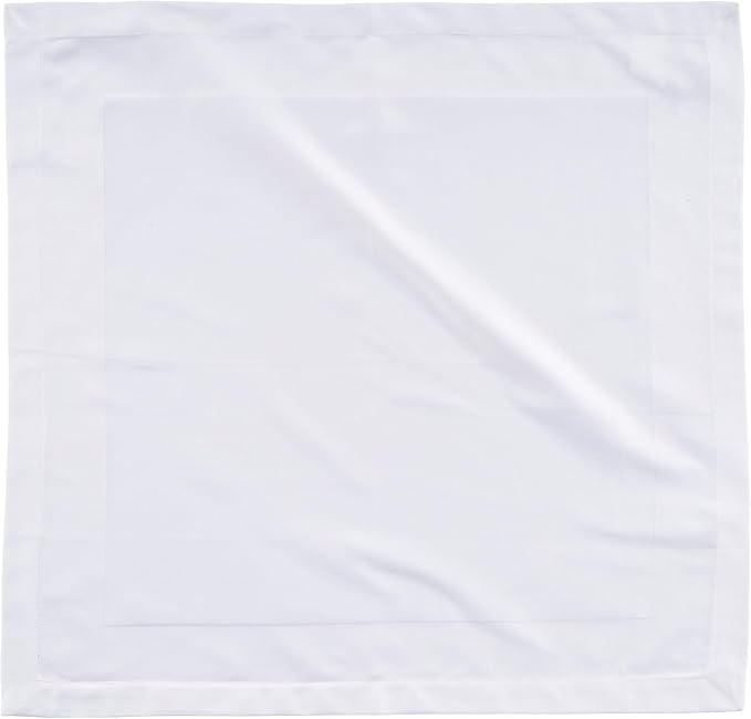 Fingercraft White Cloth Napkins Cotton High GSM Hotel Quality 20 in Oversized Set of 12 Stripe