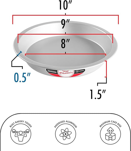 Fat Daddio's PIE-10 Anodized Aluminum Pie Pan, 10 x 1.5 Inch