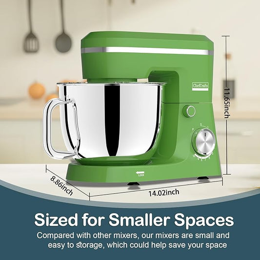 Household Stand Mixer with 6.5 Quart Bowl, Electric Food Mixer 10+p Speeds 660W, Kitchen Tilt-Head Bread Dough and Cake Mixers with Dough Hook, Whisk, Beater, Splash Guard