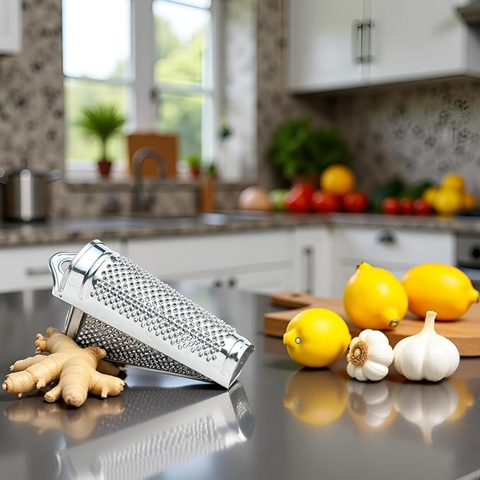 Silver Multifunctional Kitchen Stainless Steel Ginger Garlic Nutmeg Grater Nut Walnut Lemon Hand Planer Tool Lemon ZesterDurable and Professional Kitchen Tool Garlic Presses