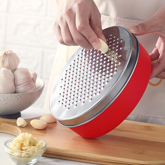 Kunovo Cheese Grater With Airtight Storage Container,cheese shredder&vegetable grater,Box Grater (1-Red)