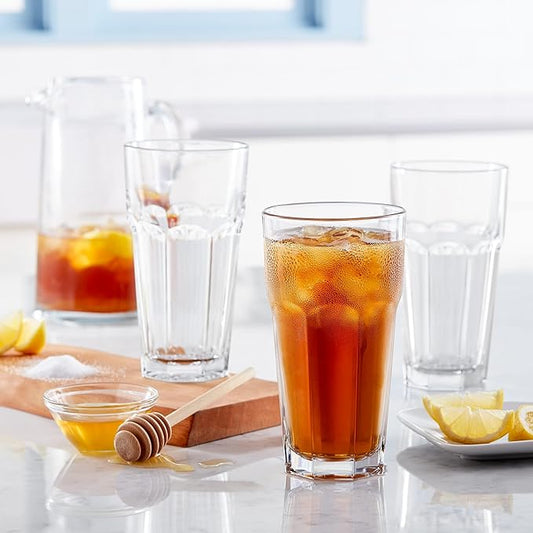 Libbey Gibraltar Thick Drinking Glasses, 22-ounce, Tall Tempered Cocktail Drinking Cup Set for Parties and Everyday Use