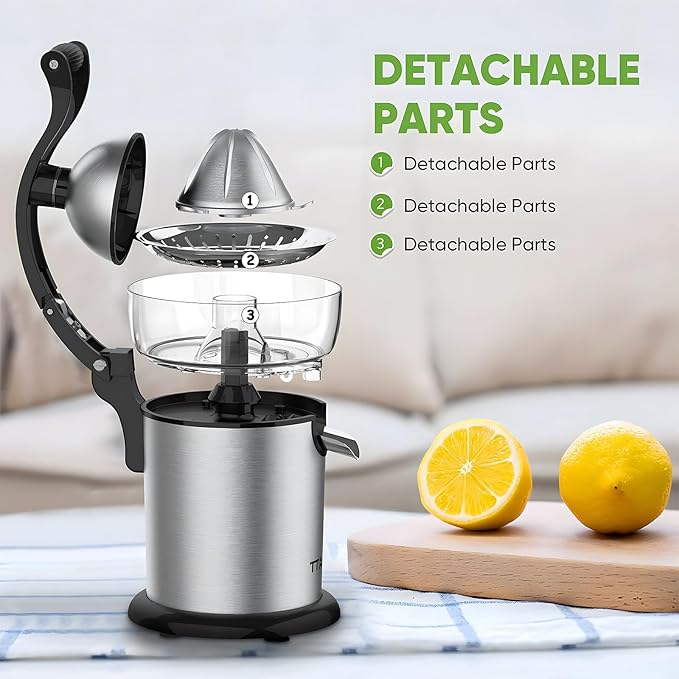 ASLATT Electric Citrus Juicer Squeezer Stainless Steel, Orange Juicer Electric,Homemade Orange Juice Squeezer Machine, Detachable Design,Easy Clean