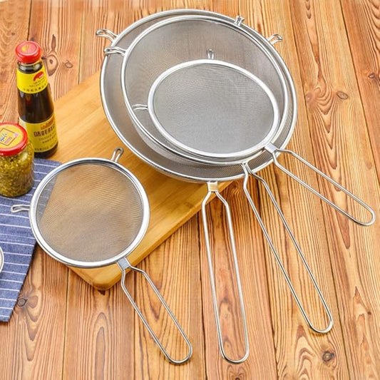 Lurrose Stainless Steel Mesh Strainer Spoon Colander for Oil Water Drainage for Pasta Rice Soup for Kitchen