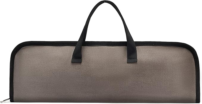 QEES Knife Roll,Heavy Duty Knife Bag,Waxed Canvas knife Case with 4 Slots For Knives & Kitchen Tools,Chef Knife Bag With Handle.Portable Knife Roll Bag For Chefs Culinary Traveling.Knives Pouch