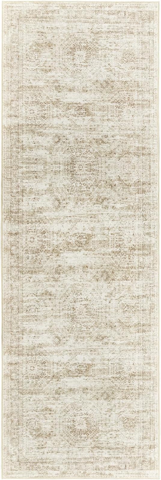 Long Bathroom Rugs Runner - Washable Runner Rugs for Hallway 2x10, Ultra-Thin Soft Kitchen Carpet Runner, Anti Slip Backing Runner Rugs for Entrance, Bedroom, Living Room(2'x10', Beige/Ivory)