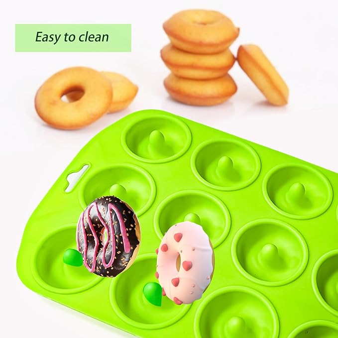 Cupidove Silicone Donut Pan, Bite Size Silicone Donut Pans for baking, Mini Donut Pan, Mini Baking Pan for baking delicious donuts, Non-stick Bottom, Easy to Clean
