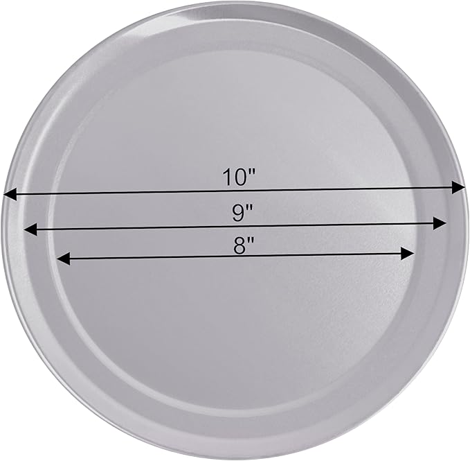 Bosrahl Pizza Tray, Round Pizza Baking Pan, Wide Rim Aluminum Pizza Cooking Trays, Set of 2 (10 Inch)