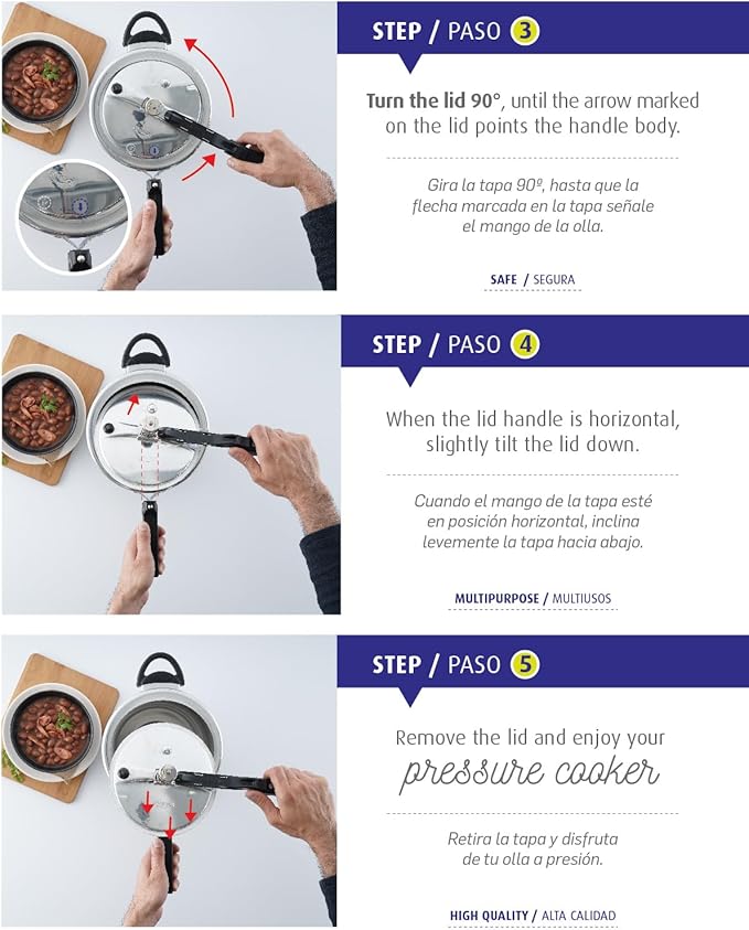 Universal (10.5 Quart / 10 Liter) Pressure Cooker, 11 Servings, Aluminum Pressure Cooker With Multiple Safety Systems and Heat Resistant Handles For Stews, Soup, Meat, and Beans
