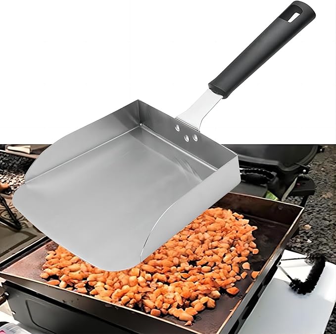 Large Griddle Scoop for Hibachi Type Cooking Food Shovel for Fried Rice Food Mover for Flat Top Grill Accessories