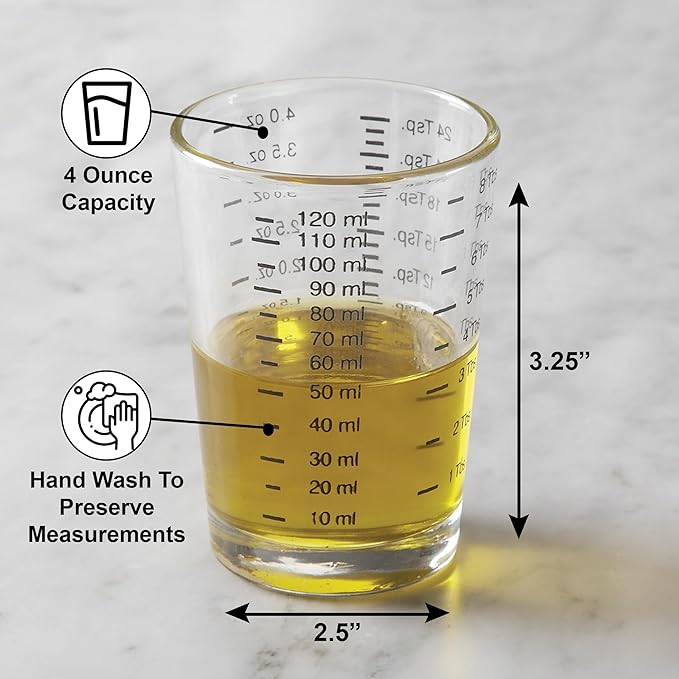 Fox Run Mini Measuring Cup Shot Glass, 4 Ounce