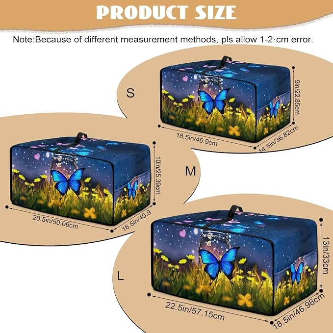 Doojoayie Butterfly Toaster Cover Dust-Proof Small Appliance Covers 8 Slice Stain Resistant Bread Machine Cover Polyester Fabric Kitchen Appliance Dustproof Protector