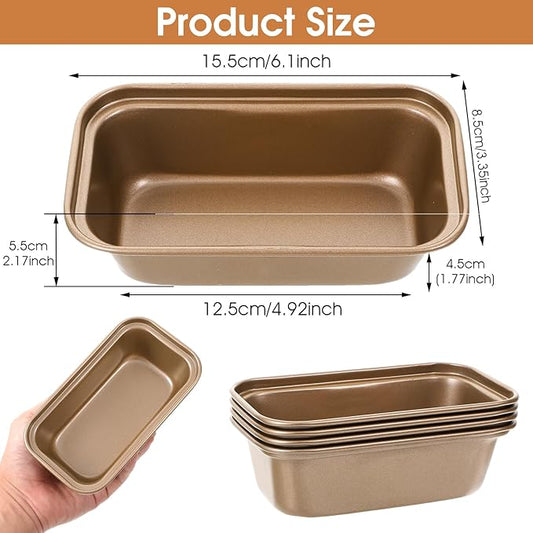 12 Pcs Mini Loaf Pan for Baking Bread Non Stick Small Banana Bread Tins 6.1 x 3.3 x 2.1 Inches Nonstick Carbon Steel Tiny Meatloaf Pan for Oven and Baking