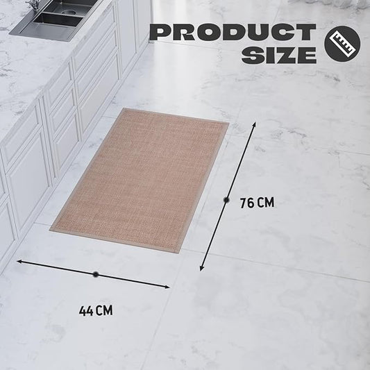 Kitchen Rug, Rubber Non Slip Kitchen Rugs Washable, Absorbent Runner Mat for Floor, Machine Washable Standing Mats for in Front of Sink, Door, Laundry, Entryway, Hallway (Camel, 30" × 17.3")