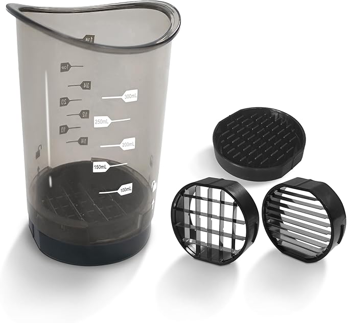 Slicer Cup | Strawberry Slicer | Egg Slicer | Compact Vegetable Chopper, Quick & Easy Manual Fruit Chopping Processor Kitchen Gadget with Slicing & Dicing Blades