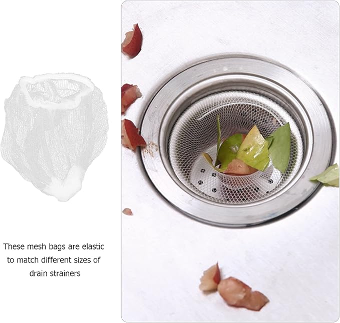 DOITOOL Kitchen Sink Strainer Mesh Bag 200Pcs Disposable Fine Mesh Filter Nets Elastic Sink Strainer Bags for Food Drain Protection and Sanitary Filter