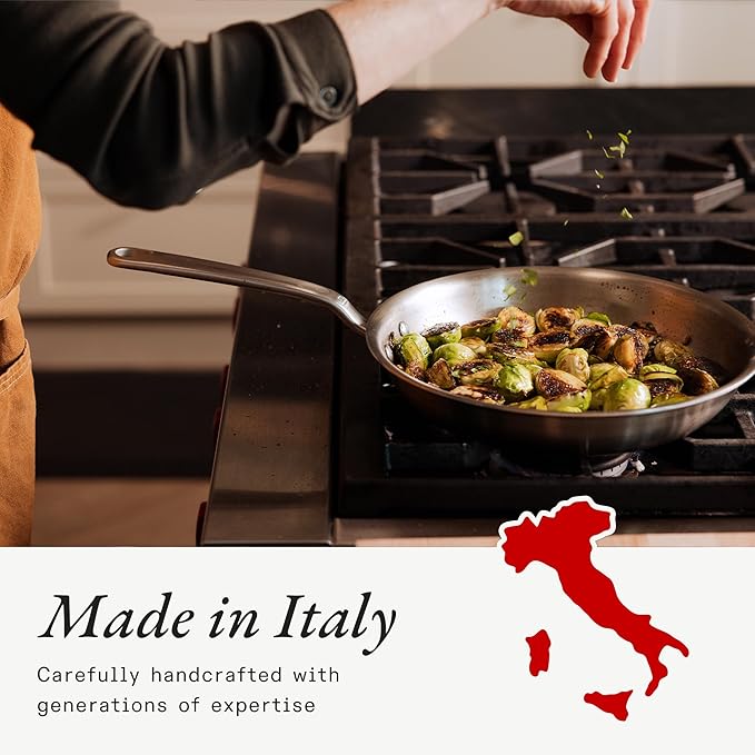 Made In Cookware - Stainless Steel Small Spaces Set - 5 Ply Clad - Includes Stainless Steel Frying Pan, Saucepan and Saucier with Lid - Professional Cookware - Crafted in Italy