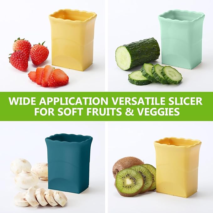 DECHOUS 3Pcs Fruit Slicer, Strawberry Cutter Slicer, Egg Slicers Cup Slicers for Fruits and Vegetables, Cutter Kitchen Gadget Quickly Making Vegetable Salad, with Cleaning Brush