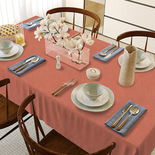 HX&OD Rectangular Tablecloth Cationic Fabric Waterproof Stain Resistant Wrinkle-Resistant for Home/Decoration/Party/Buffet/Wedding/Dining Room/Camping