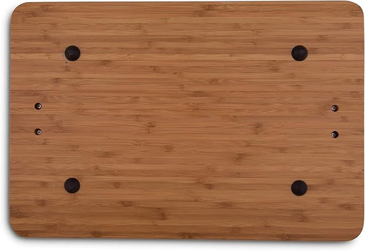 Arthur Court Designs Aluminum Longhorn Handle Bamboo Wood Carving/Cheese Board Large Tray for Serving Meats or Appetizer 20 inch x 13 inch