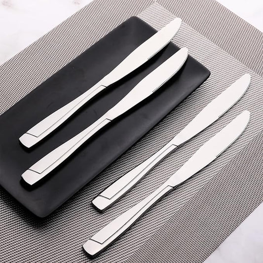 Cand Stainless Steel Dinner Knives, Set of 16, Flatware Table Knife Set