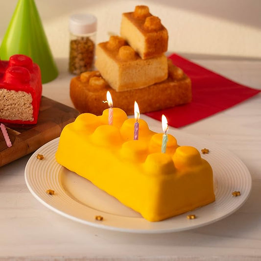 CucinaPro Brick Building Cake Pan Mold, 2 Pack- Build, Decorate, Stack 9" 3D Shaped Cakes - Adult Birthday Parties, Special Occasion or Celebration Gift, Easy to Use NonStick Oven Bakeware