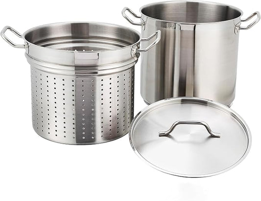 Winware Stainless 20 Quart Steamer/Pasta Cooker with Cover