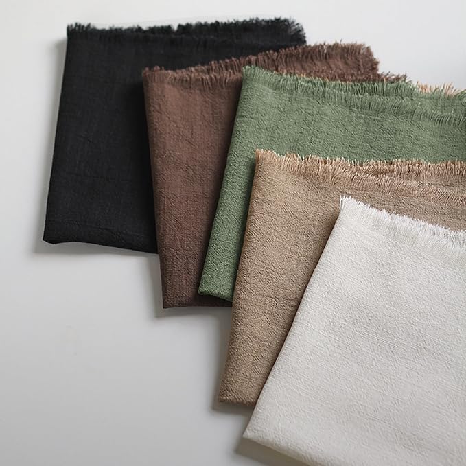 Handmade Cloth Napkins 100% Cotton Napkins with Fringe,Delicate Handmade Cloth Napkins for Dinners, Parties, Weddings and More,18 x 18 Inch Set of 4 - Sage Green