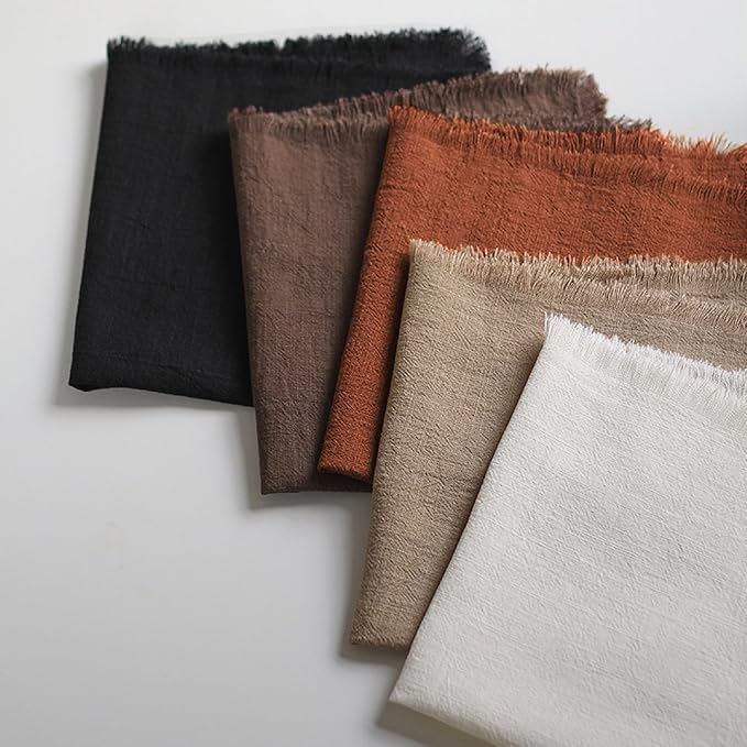 Handmade Cloth Napkins 100% Cotton Napkins with Fringe,Delicate Handmade Cloth Napkins for Dinners, Parties, Weddings and More,18 x 18 Inch Set of 4 - Terracotta