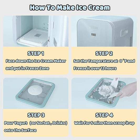 Ice Cream Roll Maker Rolled Ice Cream Machine, Sweet Spot Pan, Instant Cold Plate, Ideal for Making Rolled Ice Cream Soft Serve Slushies Frozen Yogurt Sorbet and Gelatod (Aquamarine)