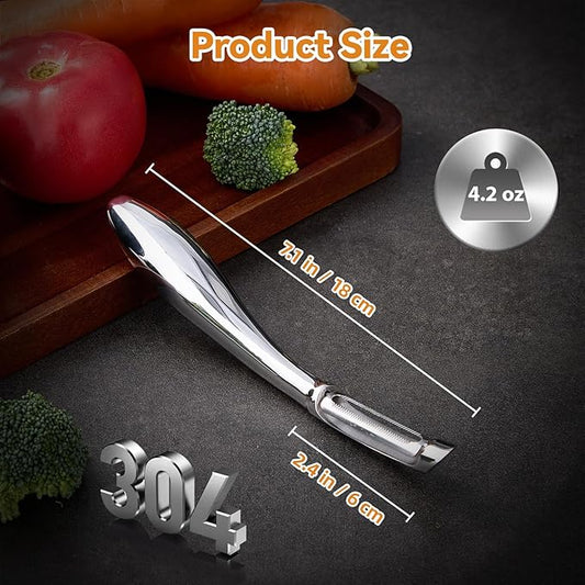 Straight Stainless Steel Vegetable & Fruit Peeler – Ultra-Sharp Blade, Comfortable Handle, Easy to Clean Kitchen Peeler
