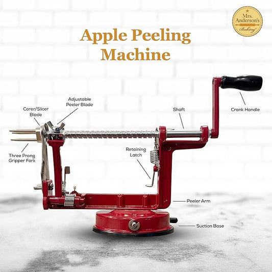 Mrs. Anderson’s Baking Apple Peeling Machine with Strong Suction Base, Includes C-Clamp